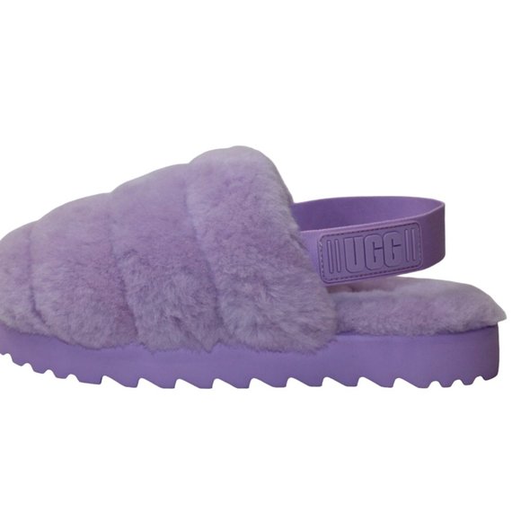 UGG Super Fluff Slipper Sandals Elastic strap Lavender Women's 8 NEW! - Picture 3 of 11